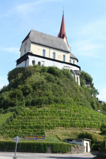1805-Basilika Rankweil met wijnbouw